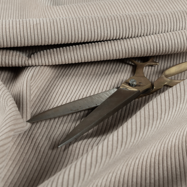 Tromso Pencil Thin Striped Light Brown Corduroy Upholstery Fabric CTR-2096 - Handmade Cushions