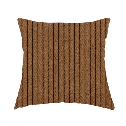 Tromso Pencil Thin Striped Orange Corduroy Upholstery Fabric CTR-2098 - Handmade Cushions