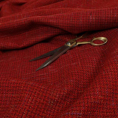 Byron Thick Durable Weave Red Colour Furnishing Fabrics CTR-21 - Roman Blinds