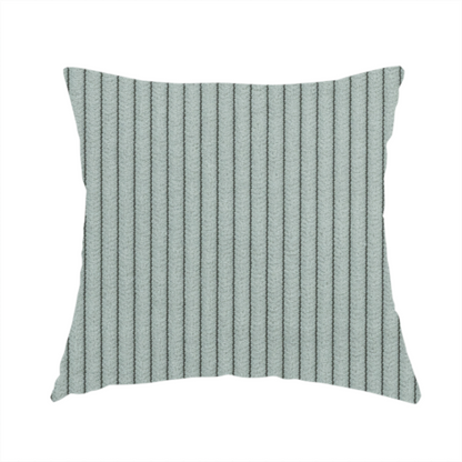 Tromso Pencil Thin Striped Silver Corduroy Upholstery Fabric CTR-2101 - Handmade Cushions