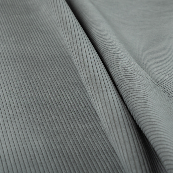 Tromso Pencil Thin Striped Grey Corduroy Upholstery Fabric CTR-2102 - Roman Blinds