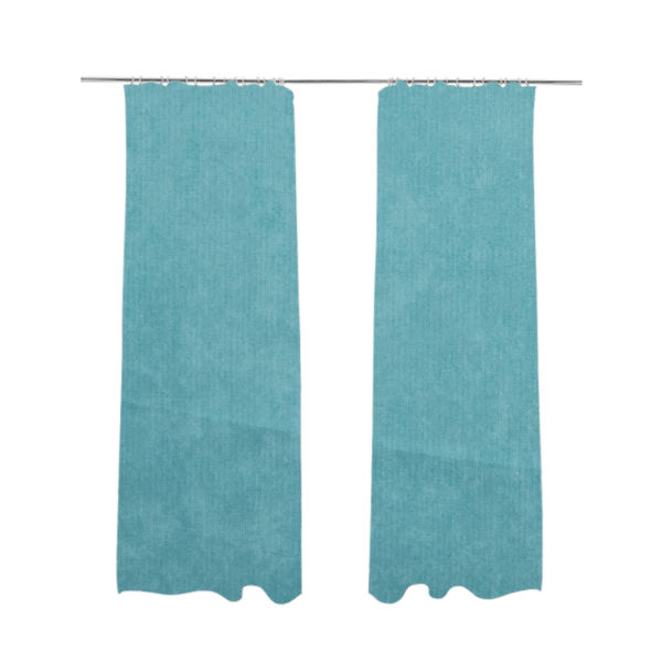 Maputo Flat Soft Chenille Teal Colour Upholstery Fabric CTR-2107 - Made To Measure Curtains