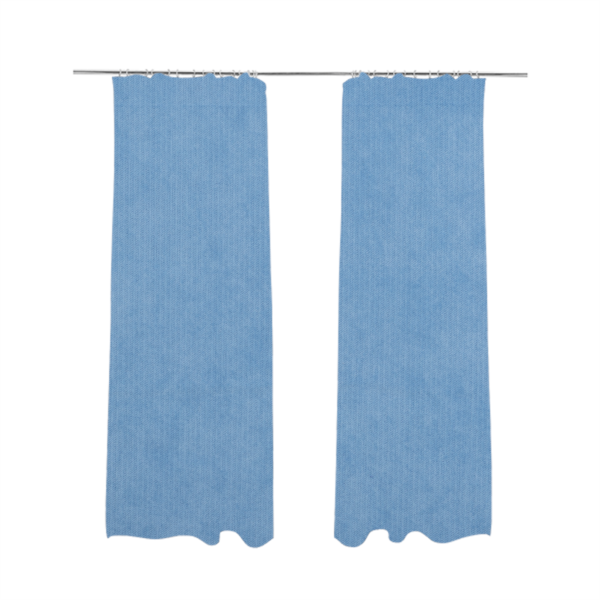 Maputo Flat Soft Chenille Blue Colour Upholstery Fabric CTR-2108 - Made To Measure Curtains