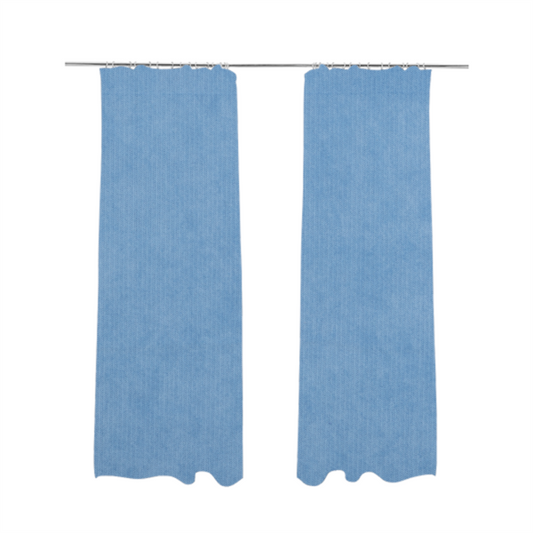 Maputo Flat Soft Chenille Blue Colour Upholstery Fabric CTR-2108 - Made To Measure Curtains