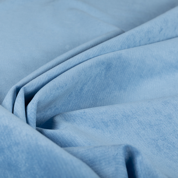 Maputo Flat Soft Chenille Blue Colour Upholstery Fabric CTR-2108 - Made To Measure Curtains