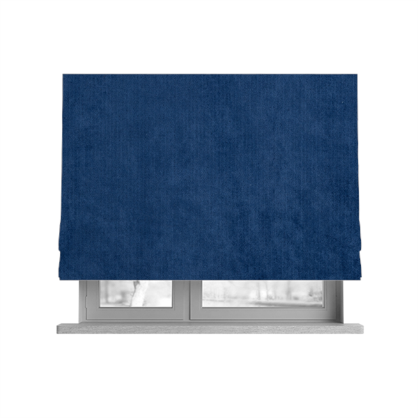 Maputo Flat Soft Chenille Navy Blue Colour Upholstery Fabric CTR-2109 - Roman Blinds