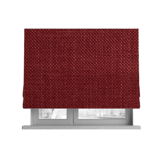 Narvik Weave Textured Water Repellent Treated Material Red Colour Upholstery Fabric CTR-2110 - Roman Blinds