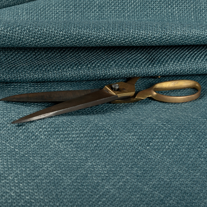 Narvik Weave Textured Water Repellent Treated Material Teal Blue Colour Upholstery Fabric CTR-2125 - Roman Blinds