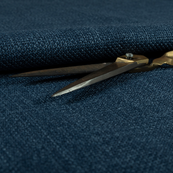 Narvik Weave Textured Water Repellent Treated Material Denim Blue Colour Upholstery Fabric CTR-2127 - Roman Blinds