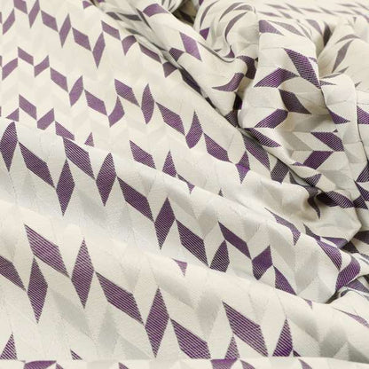 Zenith Collection In Smooth Chenille Finish Purple Colour Geometric Pattern Upholstery Fabric CTR-213 - Roman Blinds