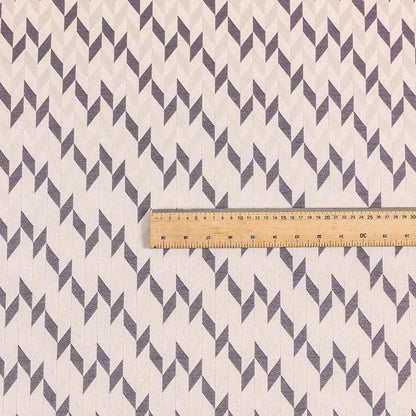 Zenith Collection In Smooth Chenille Finish Purple Colour Geometric Pattern Upholstery Fabric CTR-213 - Roman Blinds