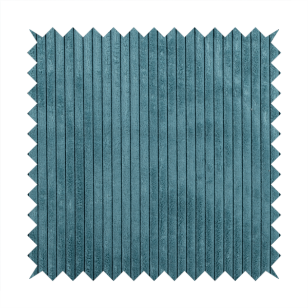Denver Striped Corduroy Teal Blue Upholstery Fabric CTR-2132 - Roman Blinds