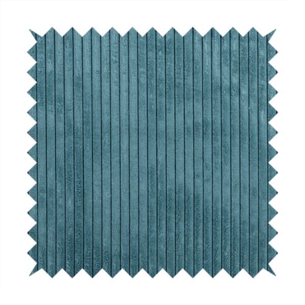 Denver Striped Corduroy Teal Blue Upholstery Fabric CTR-2132 - Made To Measure Curtains