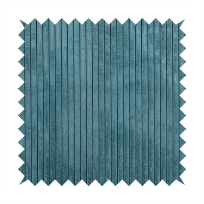 Denver Striped Corduroy Teal Blue Upholstery Fabric CTR-2132