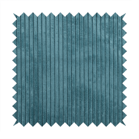 Denver Striped Corduroy Teal Blue Upholstery Fabric CTR-2132