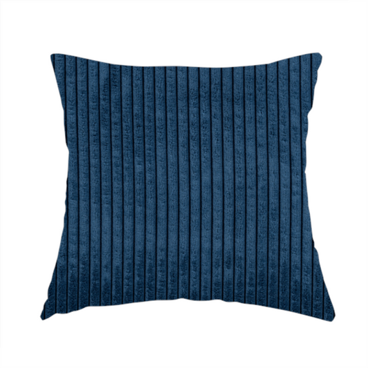 Denver Striped Corduroy Navy Blue Upholstery Fabric CTR-2133 - Handmade Cushions