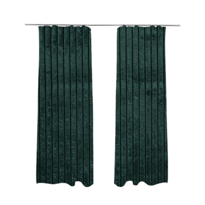 Denver Striped Corduroy Dark Green Upholstery Fabric CTR-2134 - Made To Measure Curtains