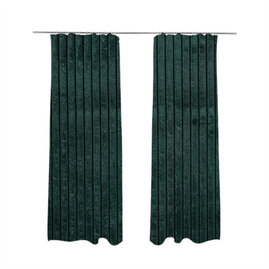 Denver Striped Corduroy Dark Green Upholstery Fabric CTR-2134 - Made To Measure Curtains