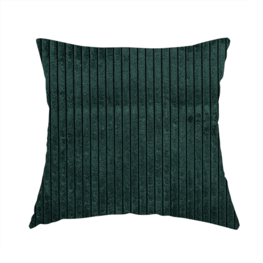 Denver Striped Corduroy Dark Green Upholstery Fabric CTR-2134 - Handmade Cushions