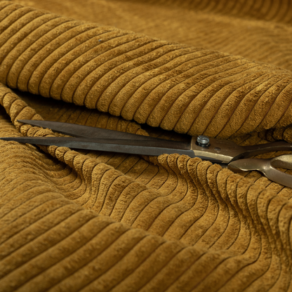 Denver Striped Corduroy Mustard Yellow Upholstery Fabric CTR-2135