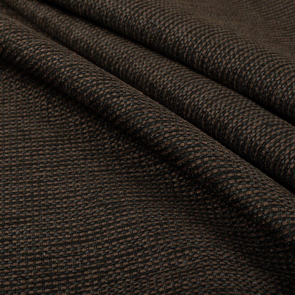 Kampala Basket Weave Textured Brown Colour Upholstery Fabric CTR-2138