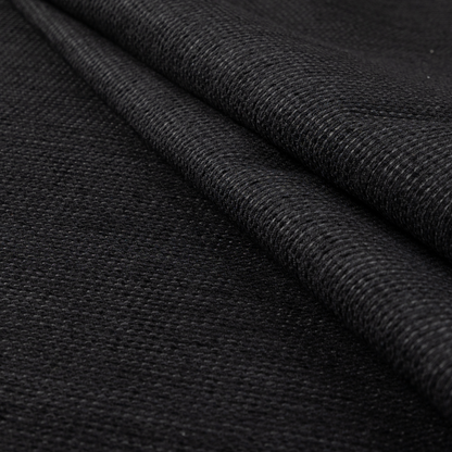 Kampala Basket Weave Textured Black Colour Upholstery Fabric CTR-2142 - Handmade Cushions
