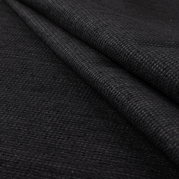 Kampala Basket Weave Textured Black Colour Upholstery Fabric CTR-2142 - Made To Measure Curtains