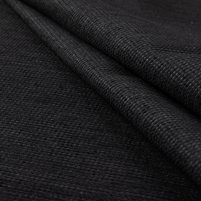 Kampala Basket Weave Textured Black Colour Upholstery Fabric CTR-2142 - Made To Measure Curtains