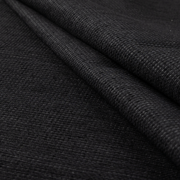 Kampala Basket Weave Textured Black Colour Upholstery Fabric CTR-2142