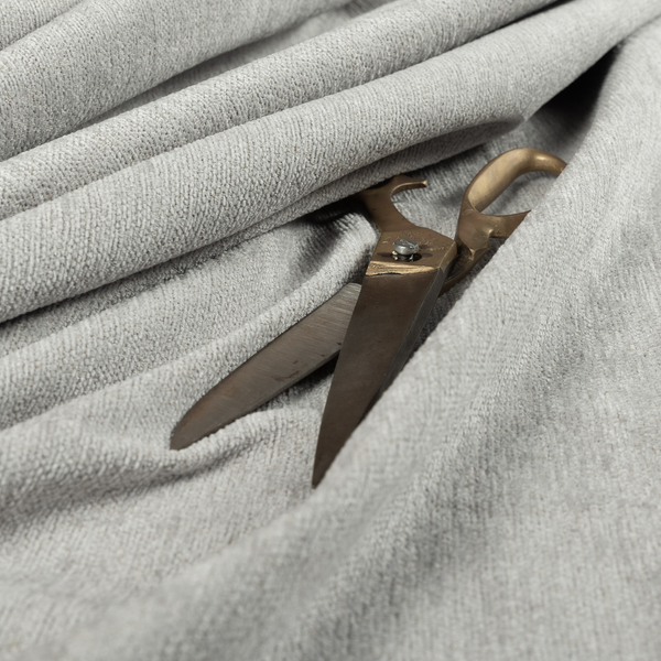 Nairobi Soft Textured Chenille Silver Colour Upholstery Fabric CTR-2146 - Roman Blinds