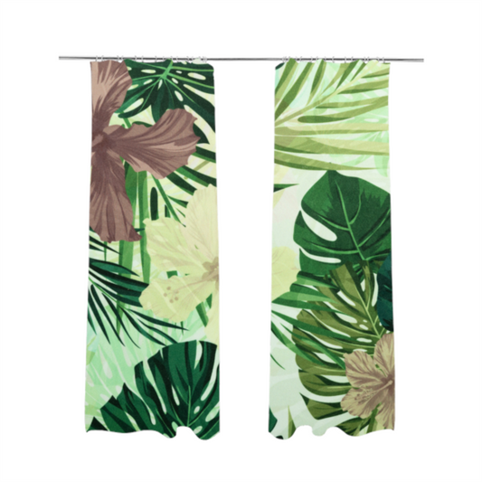 Jardin Jungle All Over Floral Pattern Printed Soft Velour Upholstery Fabric CTR-2160 - Made To Measure Curtains