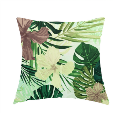 Jardin Jungle All Over Floral Pattern Printed Soft Velour Upholstery Fabric CTR-2160 - Handmade Cushions
