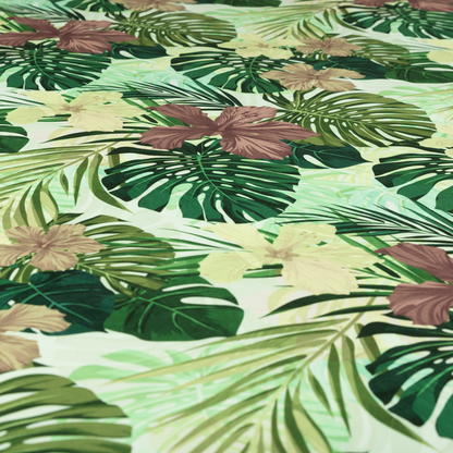 Jardin Jungle All Over Floral Pattern Printed Soft Velour Upholstery Fabric CTR-2160 - Made To Measure Curtains