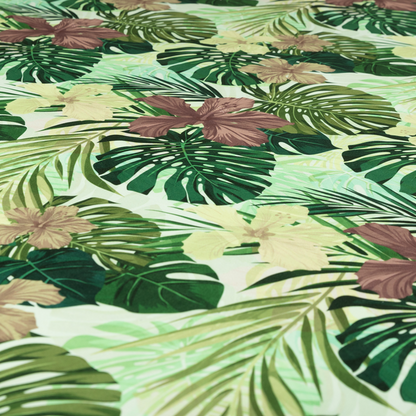 Jardin Jungle All Over Floral Pattern Printed Soft Velour Upholstery Fabric CTR-2160