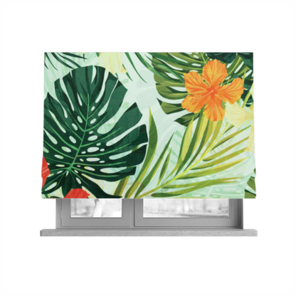 Jardin Jungle All Over Floral Pattern Printed Soft Velour Upholstery Fabric CTR-2161 - Roman Blinds