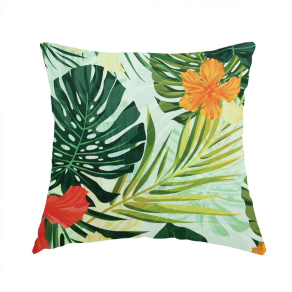 Jardin Jungle All Over Floral Pattern Printed Soft Velour Upholstery Fabric CTR-2161 - Handmade Cushions