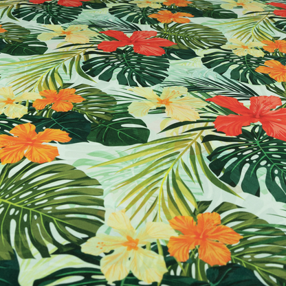 Jardin Jungle All Over Floral Pattern Printed Soft Velour Upholstery Fabric CTR-2161 - Made To Measure Curtains