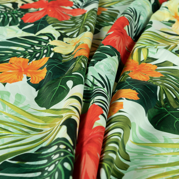 Jardin Jungle All Over Floral Pattern Printed Soft Velour Upholstery Fabric CTR-2161