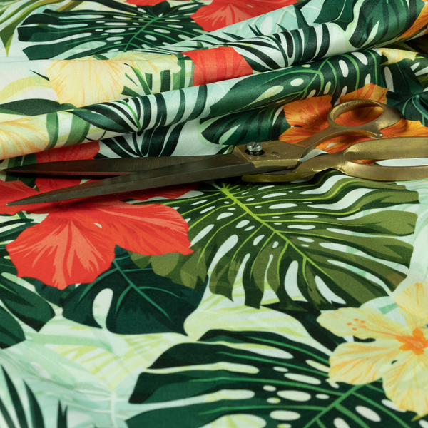 Jardin Jungle All Over Floral Pattern Printed Soft Velour Upholstery Fabric CTR-2161 - Handmade Cushions
