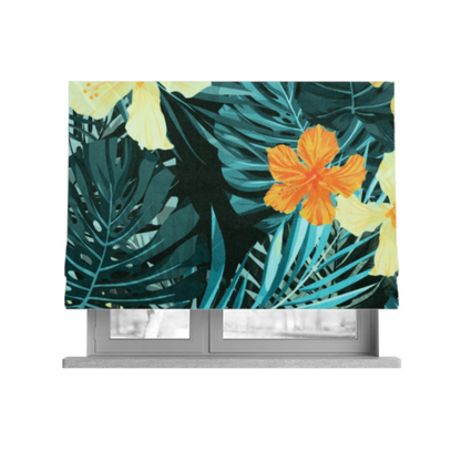 Jardin Jungle All Over Floral Pattern Printed Soft Velour Upholstery Fabric CTR-2163 - Roman Blinds