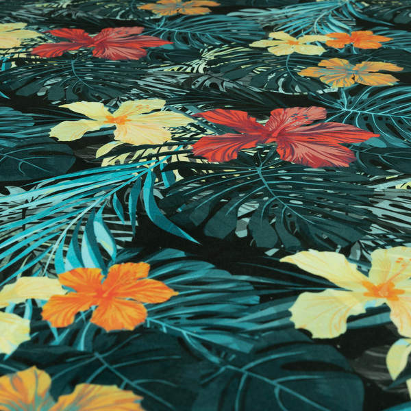 Jardin Jungle All Over Floral Pattern Printed Soft Velour Upholstery Fabric CTR-2163 - Made To Measure Curtains