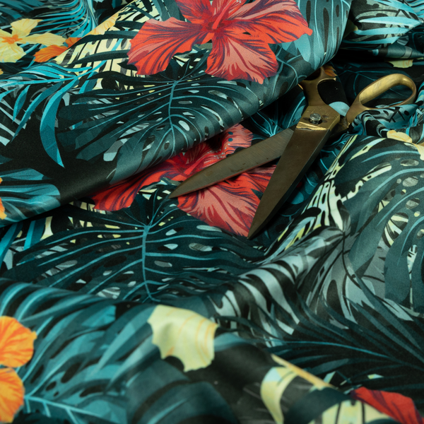 Jardin Jungle All Over Floral Pattern Printed Soft Velour Upholstery Fabric CTR-2163 - Handmade Cushions