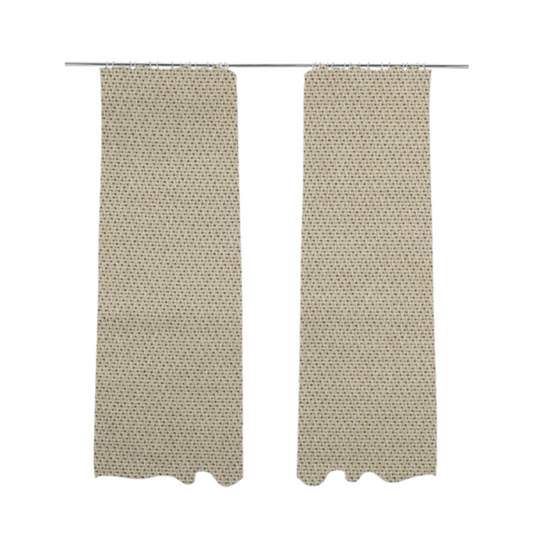 Trello Chenille Weave Material Cream With Grey Colour Upholstery Fabric CTR-2166 - Made To Measure Curtains