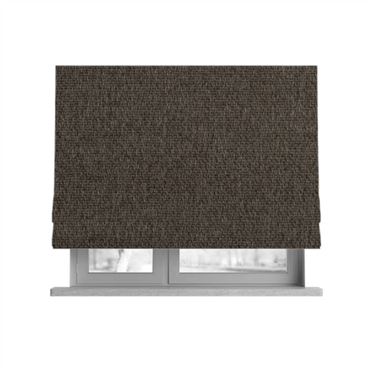 Trello Chenille Weave Material Chocolate Brown Colour Upholstery Fabric CTR-2169 - Roman Blinds