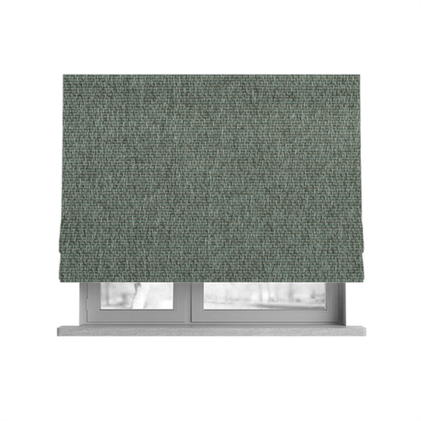 Trello Chenille Weave Material Teal With Grey Colour Upholstery Fabric CTR-2171 - Roman Blinds