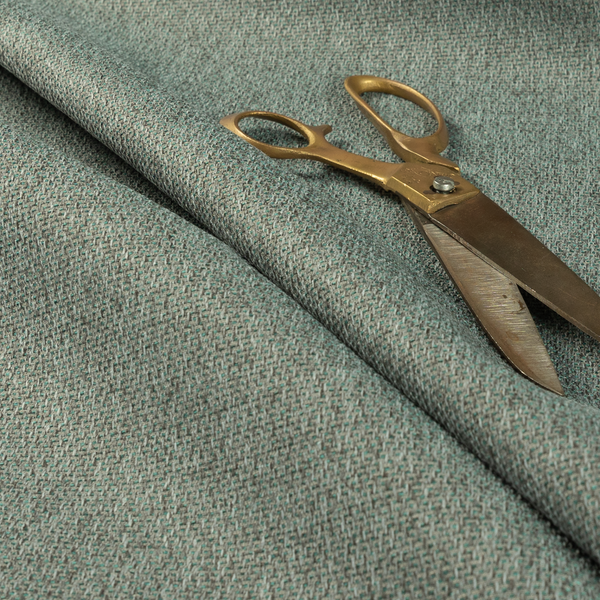 Trello Chenille Weave Material Teal With Grey Colour Upholstery Fabric CTR-2171 - Made To Measure Curtains