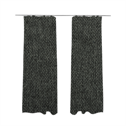 Trello Chenille Weave Material Black With Dark Grey Colour Upholstery Fabric CTR-2175 - Made To Measure Curtains