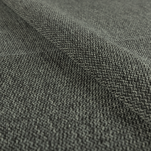 Trello Chenille Weave Material Black With Dark Grey Colour Upholstery Fabric CTR-2175 - Roman Blinds