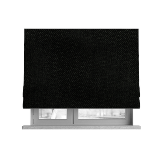 Trello Chenille Weave Material Black Colour Upholstery Fabric CTR-2176 - Roman Blinds