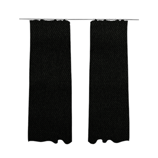 Trello Chenille Weave Material Black Colour Upholstery Fabric CTR-2176 - Made To Measure Curtains